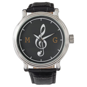 Treble Clef Note aangepaste tijd Muziek Horloge