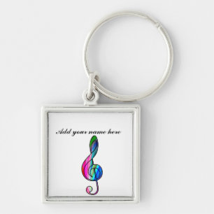 Treble clef note in color_ sleutelhanger