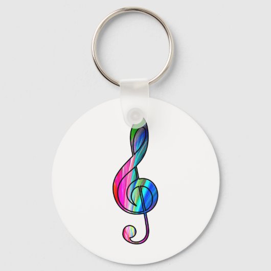 Treble clef note in color_ sleutelhanger (Voorkant)
