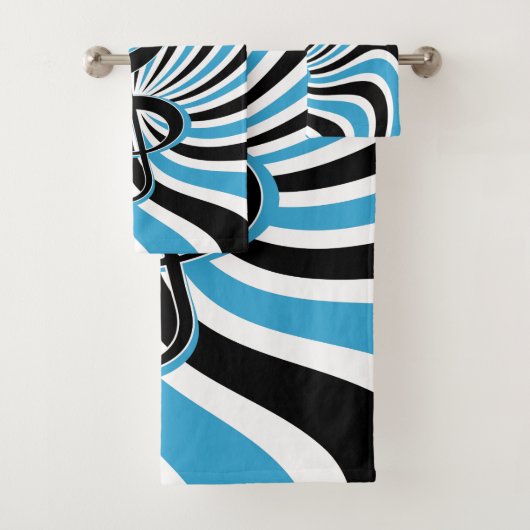 Treble Clef op Blue Retro Background Bad Handdoek (Insitu)