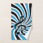 Treble Clef op Blue Retro Background Bad Handdoek (Handdoek)