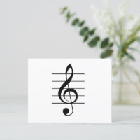 Treble Clef op Personeelsmuziek White Black