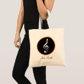 Treble Clef opmerking. gepersonaliseerd Tote Bag (Voorkant (product))