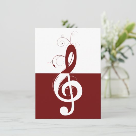 Treble Clef Overweging Kaart (Staand voorkant)