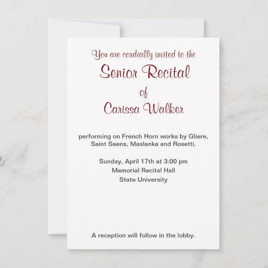 Treble Clef Overweging Kaart (Achterkant)