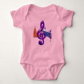 Treble Clef Paarse Elegant Ontwerp Romper (Voorkant)