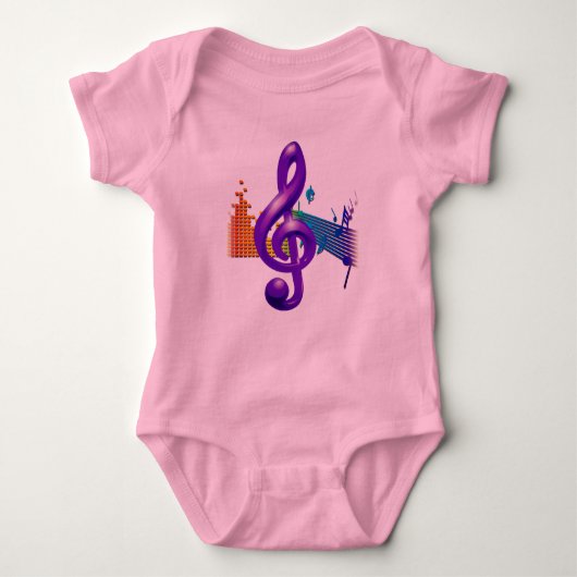 Treble Clef Paarse Elegant Ontwerp Romper (Voorkant)