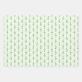 Treble Clef Patroon Muziek Thema Grijs Groen Blauw Inpakpapier Vel (Voorkant 2)