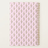 Treble Clef Pattern Elegant Roze Muziek Thema Planner (Achterkant)