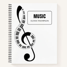 Treble Clef Piano Keys School Music Notitieboek
