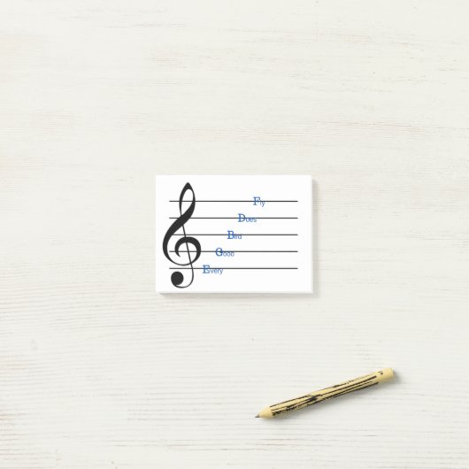 Treble Clef Post-it Notes (regelrijmpjes) (Op bureau)