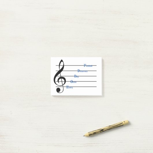 Treble Clef Post-it Notes (regelrijmpjes) (Op bureau)