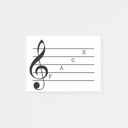 Treble Clef Post-it Notes (Spaces) (Voorkant)