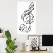 Treble Clef Poster (Thuiskantoor)