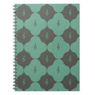 Treble Clef Quatrefoil Patroon Notitieboek