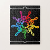 Treble Clef Rainbow Circle with Border Flourish Legpuzzel (Verticaal)