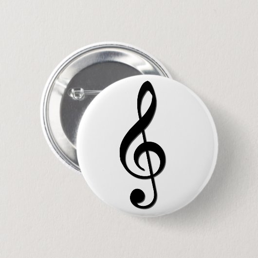 Treble Clef Ronde Button 5,7 Cm (Voorkant /achterkant)