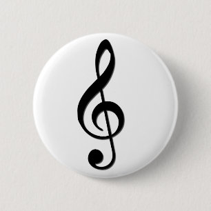 Treble Clef Ronde Button 5,7 Cm