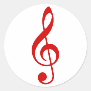 Treble Clef Ronde Sticker