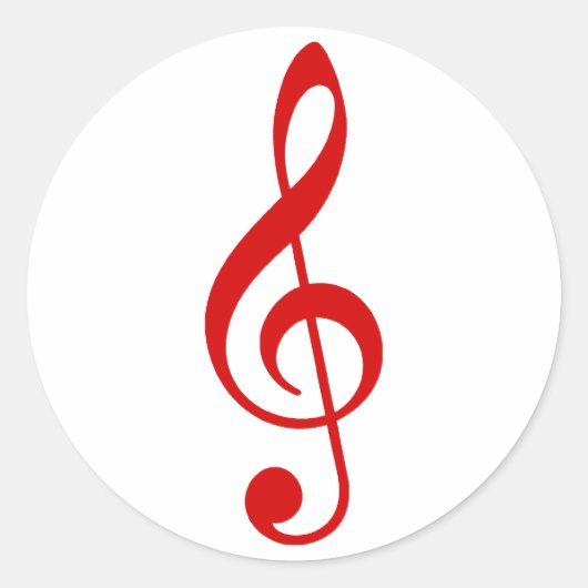 Treble Clef Ronde Sticker (Voorkant)