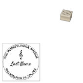 Treble Clef Round Rubberstempel (Gestempeld)