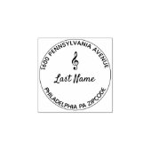 Treble Clef Round Rubberstempel (Afrduk)