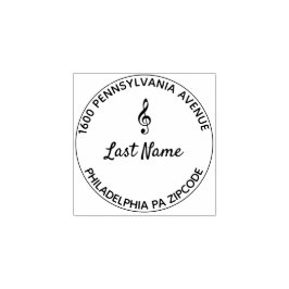 Treble Clef Round Rubberstempel
