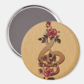 Treble Clef Rozen Magneet (Voorkant / Achterkant)