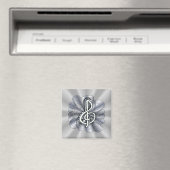 Treble Clef Silver Magneet (Insitu (Vaatwasser))