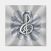 Treble Clef Silver  Magneet (Voorkant)