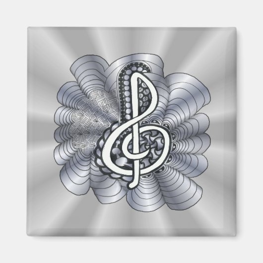 Treble Clef Silver Magneet (Voorkant)