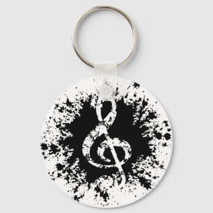 Treble Clef Splat Sleutelhanger