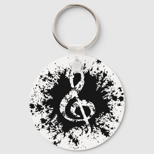 Treble Clef Splat Sleutelhanger (Voorkant)