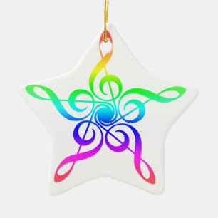 Treble Clef Star   musicus Keramisch Ornament