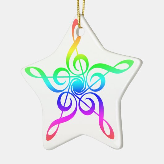 Treble Clef Star | musicus Keramisch Ornament (Links)