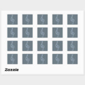 treble clef-sticker vierkante sticker (Vel)