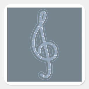 treble clef-sticker vierkante sticker