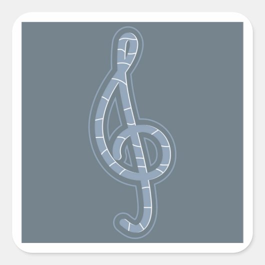 treble clef-sticker vierkante sticker (Voorkant)