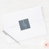 treble clef-sticker vierkante sticker (Envelop)