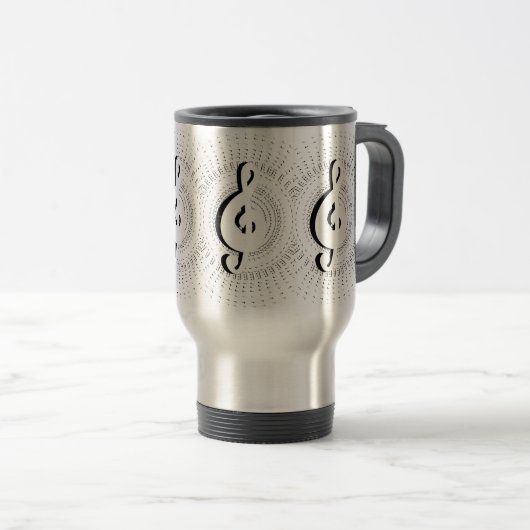 Treble Clef Travel Mug Reisbeker (Voorkant rechts)