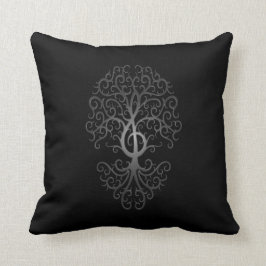 Treble Clef Tree, donker Kussen
