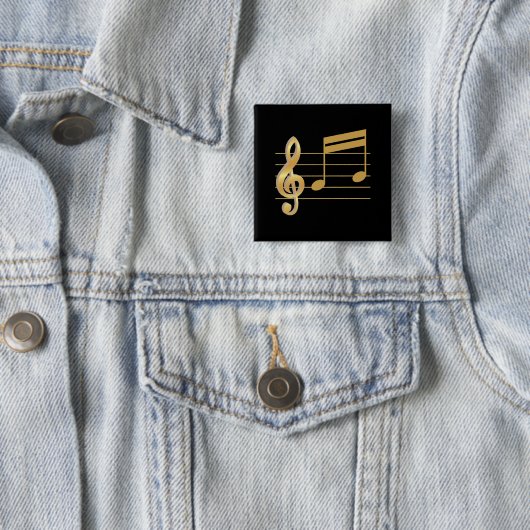 Treble-clef Vierkante Button 5,1 Cm (In situ)