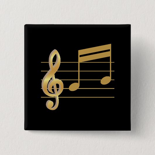 Treble-clef Vierkante Button 5,1 Cm (Voorkant)