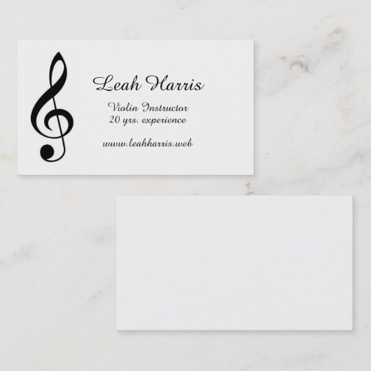 "Treble Clef"-Visitekaartjes Visitekaartje (Voorkant / Achterkant)