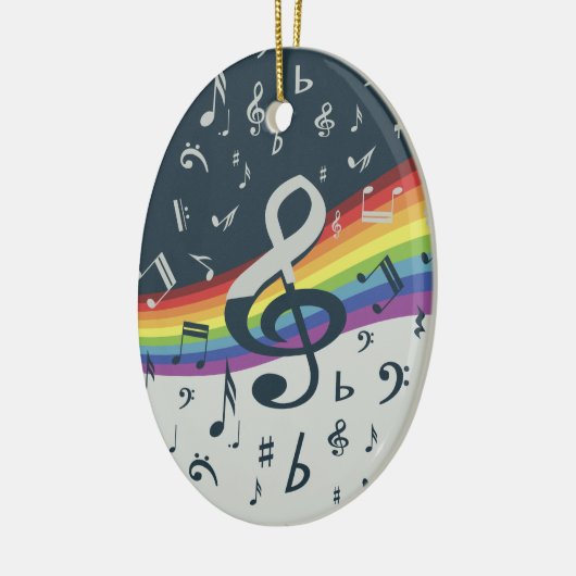 Treble Clef Wave Rainbow-kleuren Keramisch Ornament (Links)