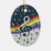 Treble Clef Wave Rainbow-kleuren Keramisch Ornament (Achterkant)