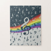 Treble Clef Wave Rainbow-kleuren Legpuzzel (Verticaal)