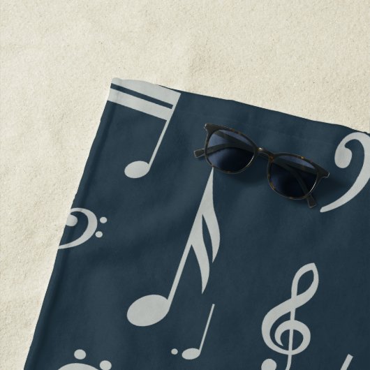 Treble Clef Wave Rainbow-kleuren Strandlaken (In situ)