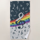 Treble Clef Wave Rainbow-kleuren Strandlaken (Voorkant)