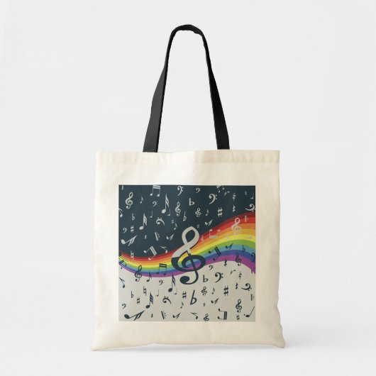 Treble Clef Wave Rainbow-kleuren Tote Bag (Voorkant)